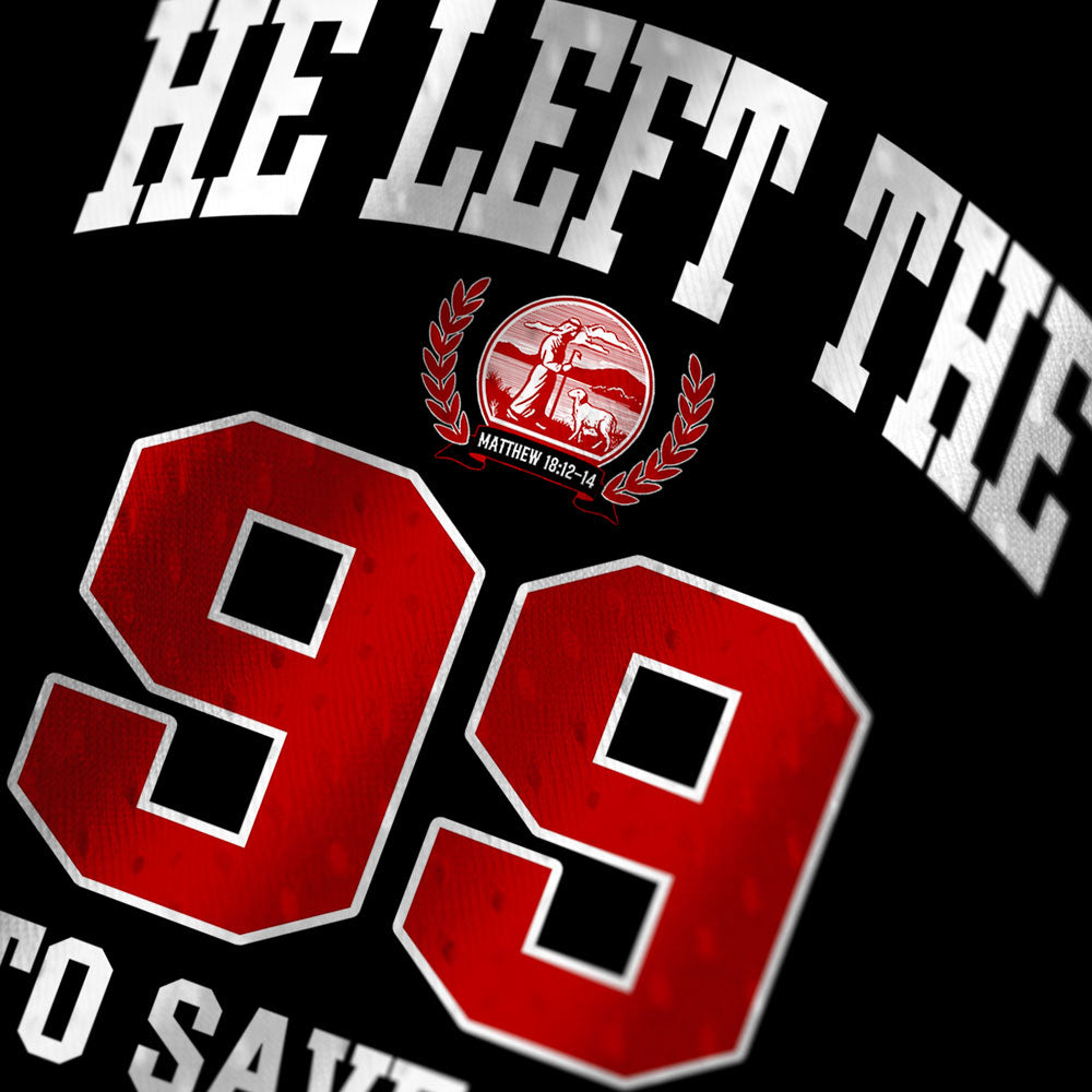 He Left The 99 To Save Me Christian Mesh Jersey Tank Top