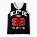 He Left The 99 To Save Me Christian Mesh Jersey Tank Top