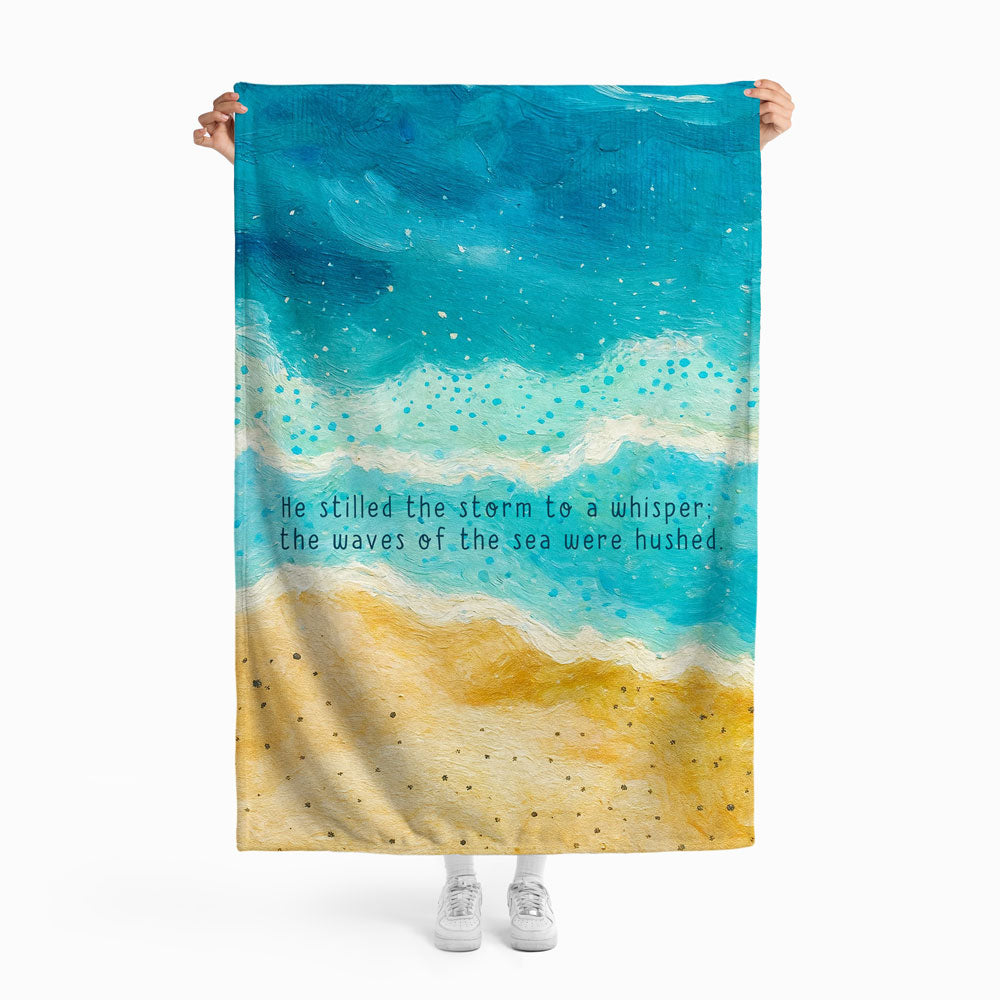 He Stilled The Storm To A Whisper Christian Blanket