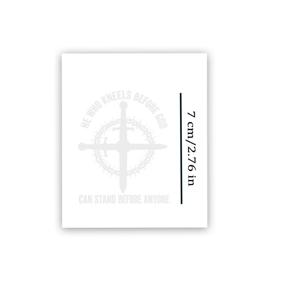 He Who Kneels Before God Can Stand Before Anyone 12pcs Christian Temporary Tattoos