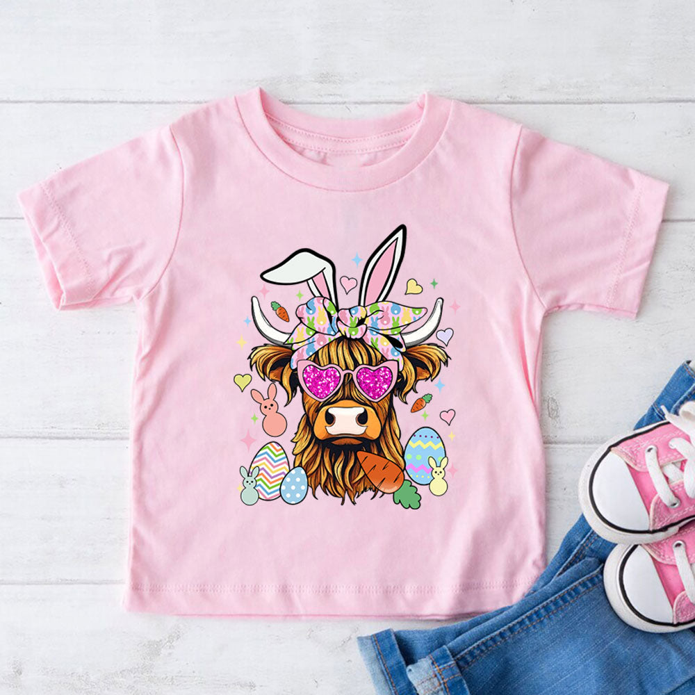 Highland Cattle Easter Kid T-Shirt