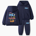 Holy And Pleasing To God Christian Kid Fleece Hoodie Set