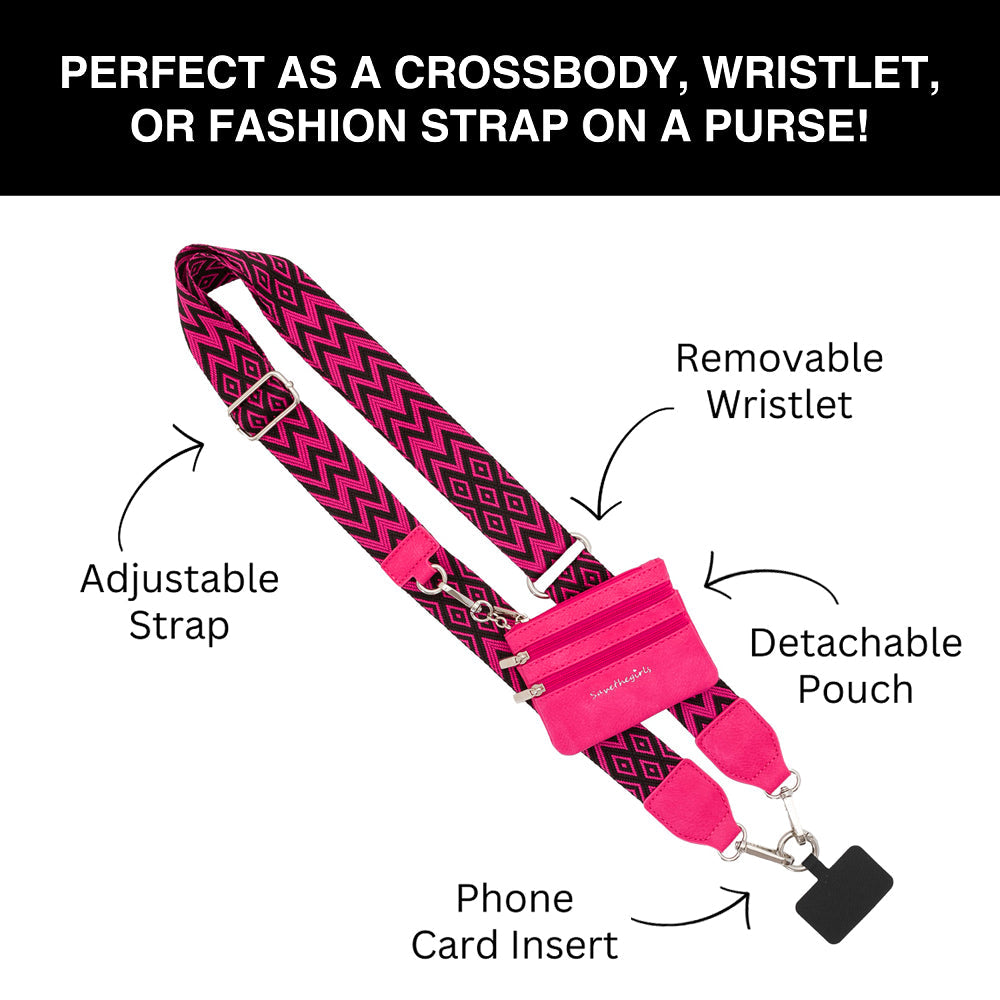 Clip & Go Strap with Pouch Chevron/Diamond Collection