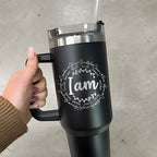 I Am Strong Philippians 4:13 Beautiful Ecclesiastes 3:11 Chosen 1 Thess 1:14 Never Alone Matthew 28:20 Christian 40OZ Tumbler
