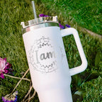 I Am Strong Philippians 4:13 Beautiful Ecclesiastes 3:11 Chosen 1 Thess 1:14 Never Alone Matthew 28:20 Christian 40OZ Tumbler