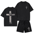 I Can Do All Things Through Christ Christian Washed T-Shirt & Shorts