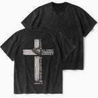 I Can Do All Things Through Christ Christian Washed V-Neck T-Shirt