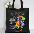 I Can Only Imagine Christian Lyric Canvas Tote Bag