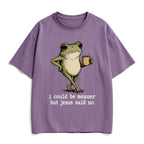 I Could Be Meaner But Jesus Said No Christian Heavy Cotton T-Shirt