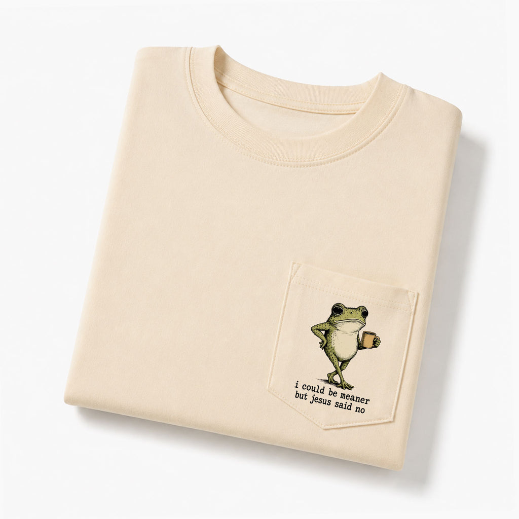 I Could Be Meaner But Jesus Said No Christian Unisex Pocket T-Shirt
