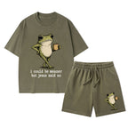 I Could Be Meaner But Jesus Said No Christian Washed T-Shirt & Shorts