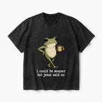 I Could Be Meaner But Jesus Said No Christian Washed V-Neck T-Shirt