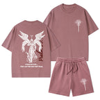 I Fear No Evil Christian Washed T-Shirt & Shorts