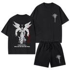 I Fear No Evil Christian Washed T-Shirt & Shorts