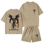 I Fear No Evil Christian Washed T-Shirt & Shorts
