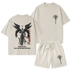 I Fear No Evil Christian Washed T-Shirt & Shorts