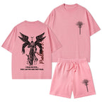 I Fear No Evil Christian Washed T-Shirt & Shorts