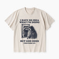 I Have No Idea What I'm Doing But God Does Christian Washed V-Neck T-Shirt