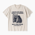 I Have No Idea What I'm Doing But God Does Christian Washed V-Neck T-Shirt