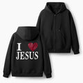 I Love Jesus Christian Fleece-Lined Full-Zip Hoodie
