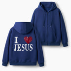 I Love Jesus Christian Fleece-Lined Full-Zip Hoodie