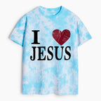 I Love Jesus Christian Heavy Cotton Tie Dye T-Shirt