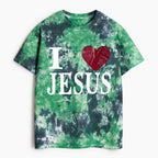 I Love Jesus Christian Heavy Cotton Tie Dye T-Shirt