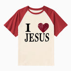 I Love Jesus Christian Raglan Sleeve T-Shirt