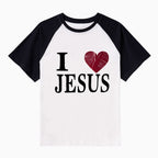 I Love Jesus Christian Raglan Sleeve T-Shirt
