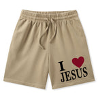 I Love Jesus Christian Washed Shorts