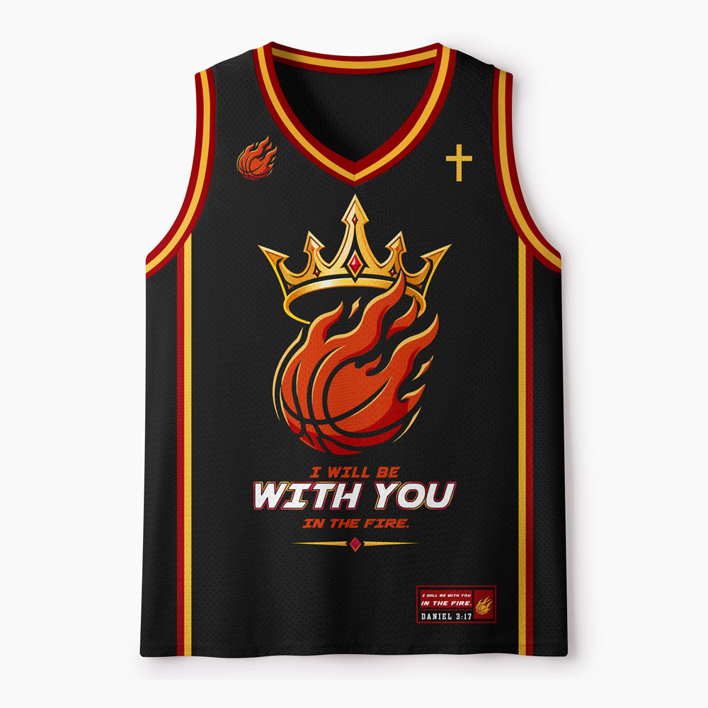 I Will Be With You In The Fire Christian Mesh Jersey Tank Top