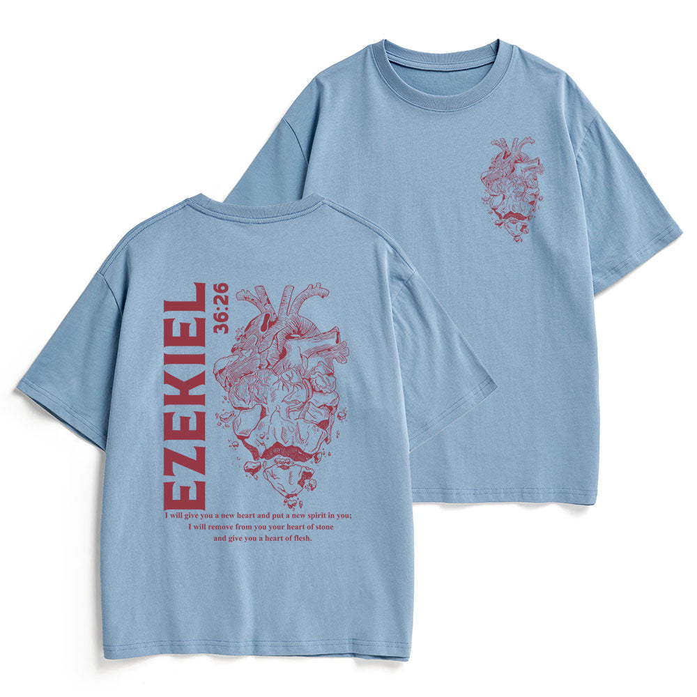 I Will Give You A New Heart And Put A New Spirit Christian Heavy Cotton T-Shirt