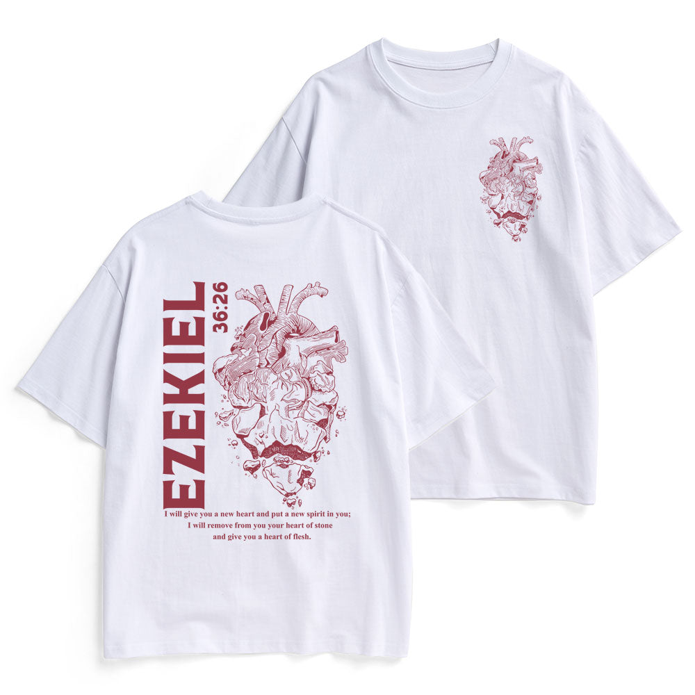 I Will Give You A New Heart And Put A New Spirit Christian Heavy Cotton T-Shirt