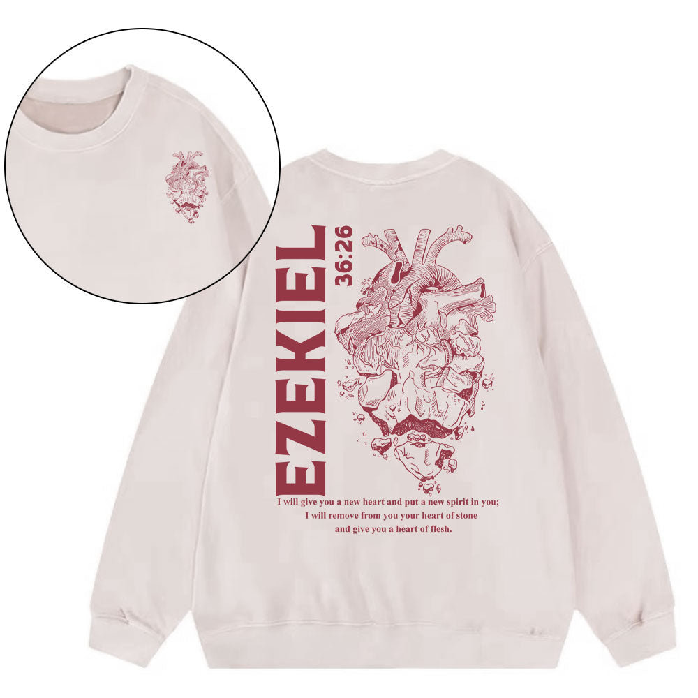I Will Give You A New Heart Christian Washed Sweatshirt