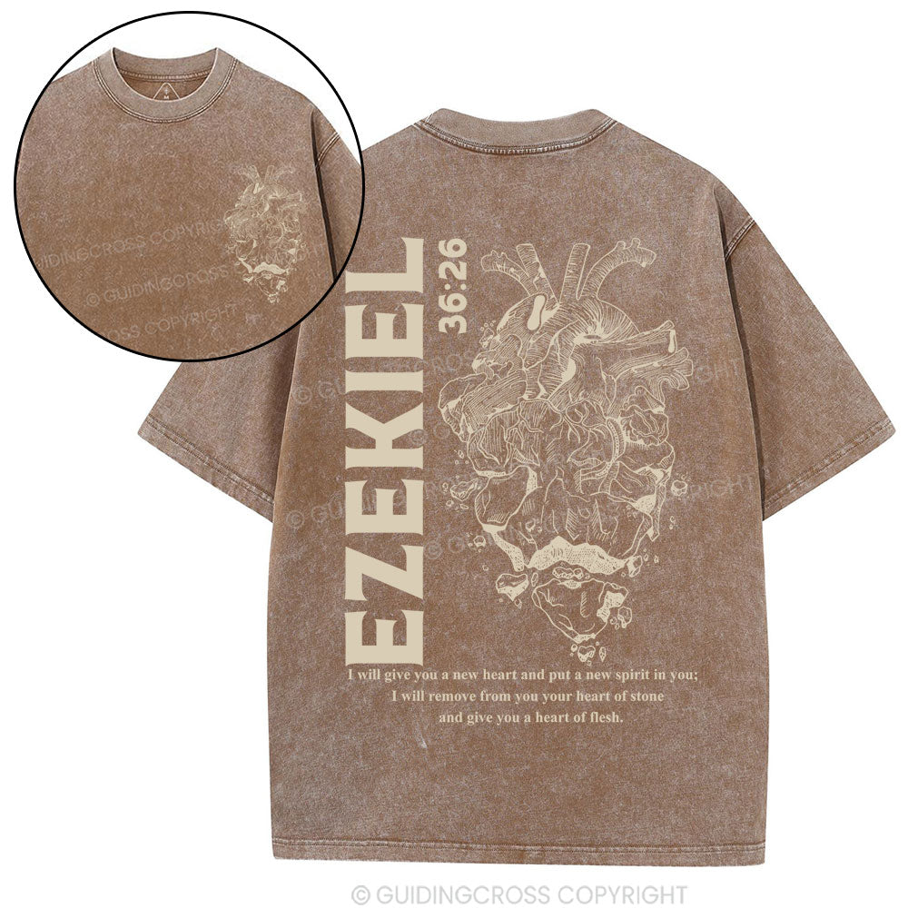 I Will Give You A New Heart And Put A New Spirit Christian Washed T-Shirt