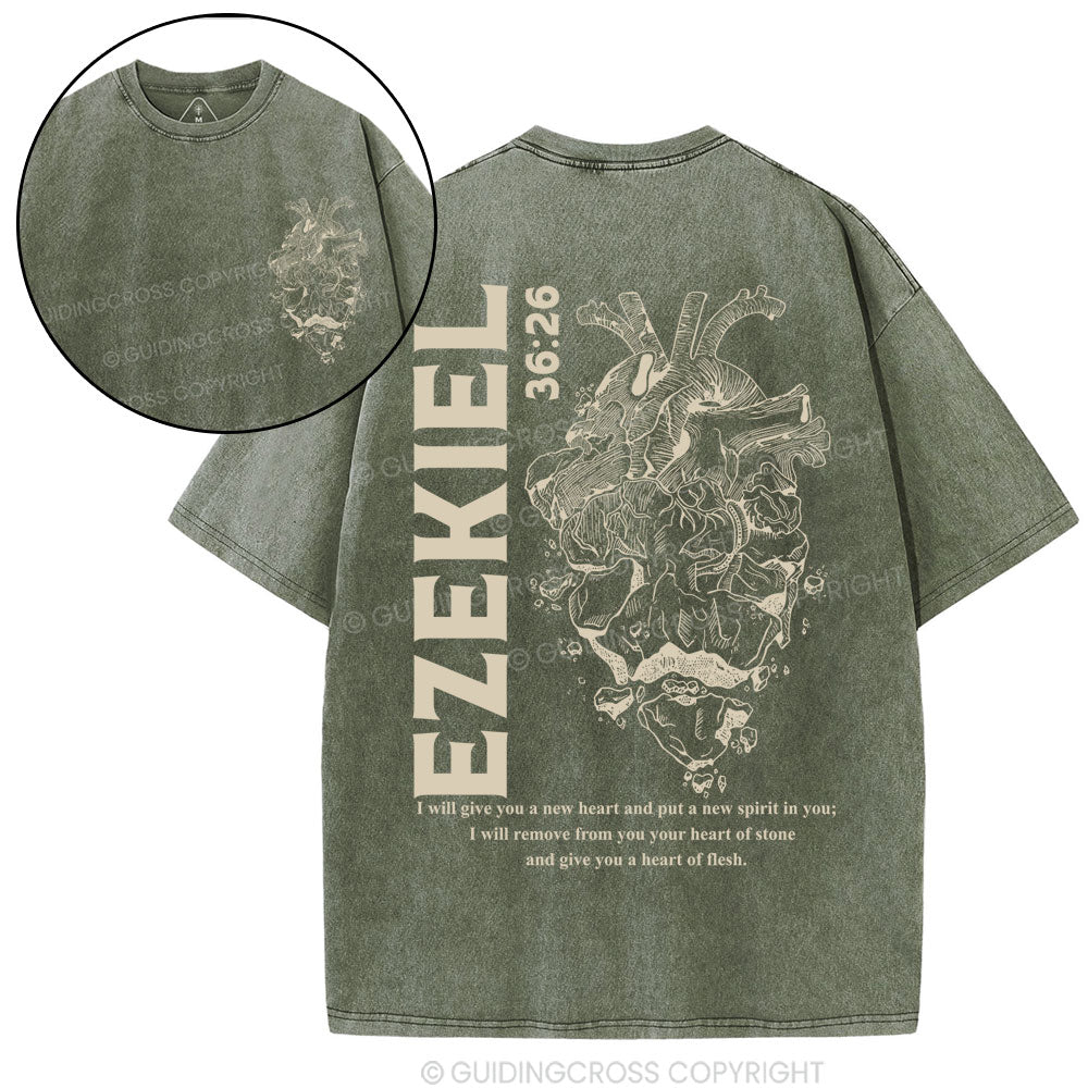 I Will Give You A New Heart And Put A New Spirit Christian Washed T-Shirt
