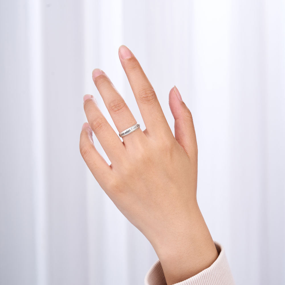 I Will Walk By Faith Even I Can't See Christian 925 Sterling Silver Ring