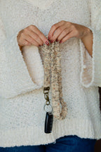 Beige Floral Lanyard