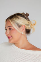 Cinnamon Polka Dot Claw Clip