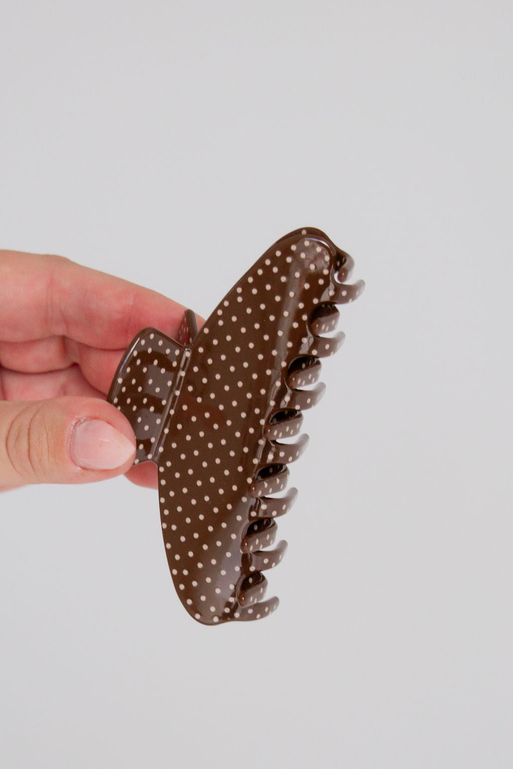 Cinnamon Polka Dot Claw Clip