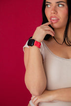 Red Striped Apple Watch Band
