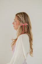 Knit Heart Bow Barrette
