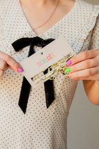 Gold Bow Squiggle Claw Clip