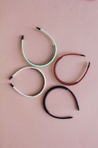 Satin Wrapped Mini Tooth Hard Headband