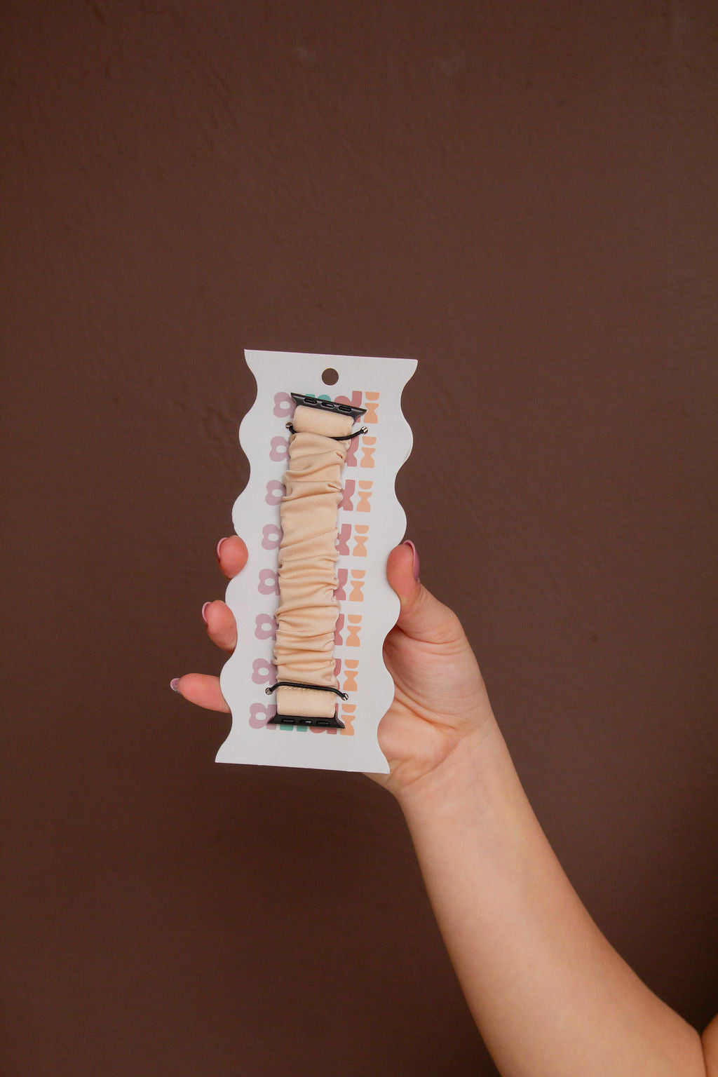Oat Milk Luxe Scrunchie Band Compatible with Apple Watch
