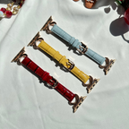 Bamboo Grainy Patent Leather Watch Band for Apple Watch