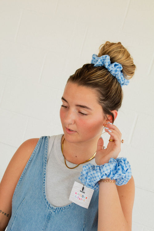 Blue Skies Jumbo Scrunchie