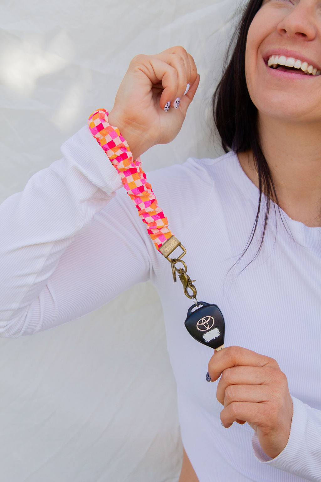 Andi x Katie Lynn Bright Checkered Keychain