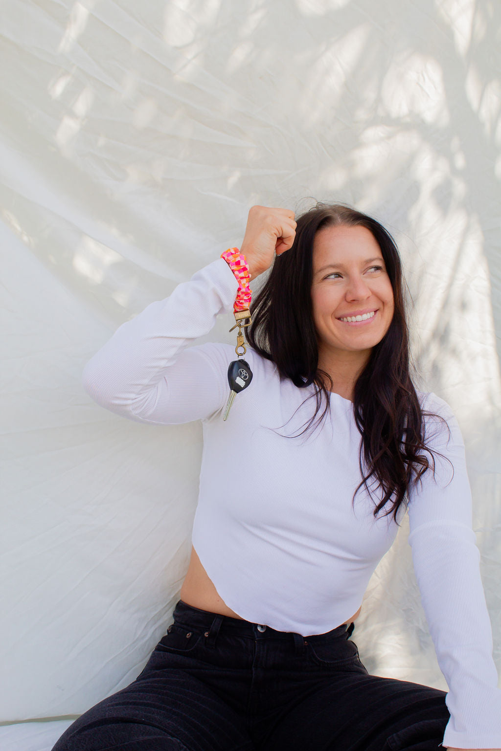 Andi x Katie Lynn Bright Checkered Keychain