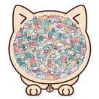 Morandi-Colored Cat/Dog Shaped Wooden Jigsaw Puzzle